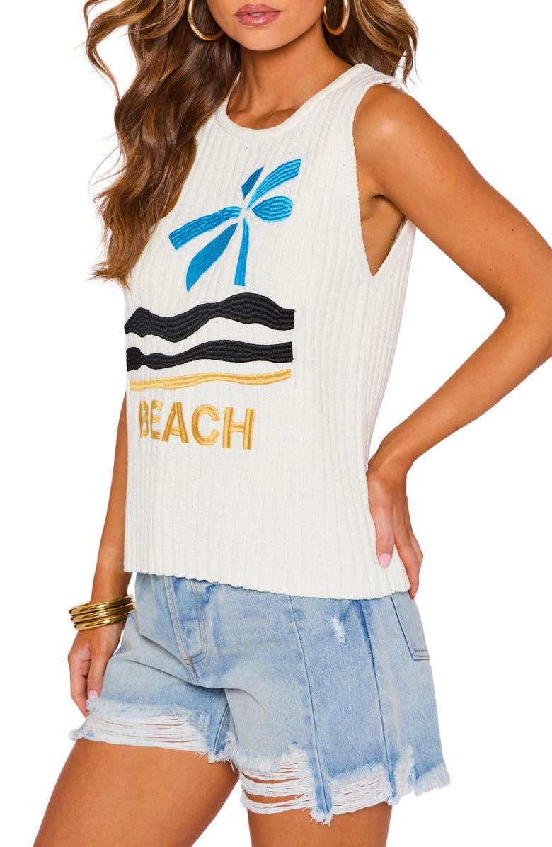 VICI Collection Beach Bound Sleeveless Sweater, Alternate, color, Cream