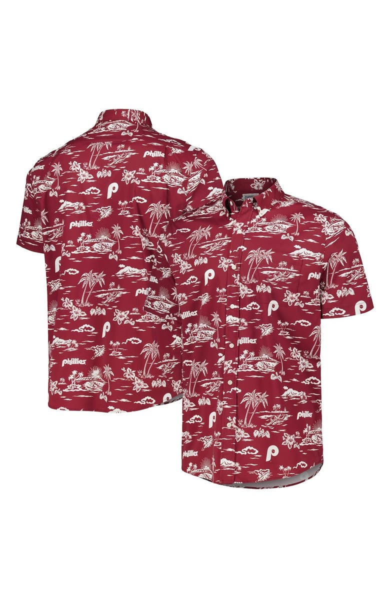 Reyn Spooner Men's Reyn Spooner Red Philadelphia Phillies Kekai Button-Down Shirt, Main, color,