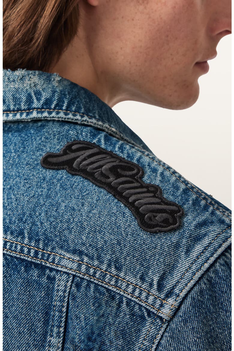 Exile Patch Denim Jacket, Alternate, color, WASHED INDIGO