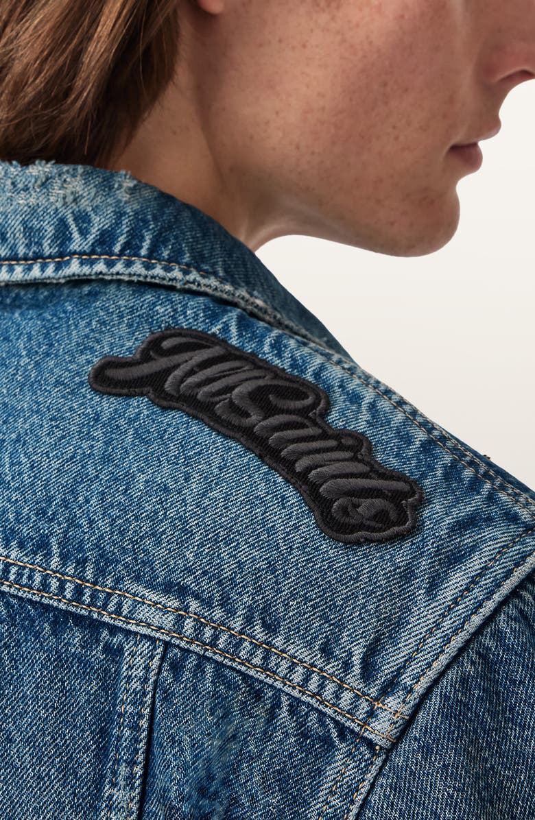 AllSaints Exile Patch Denim Jacket, Alternate, color, Washed Indigo
