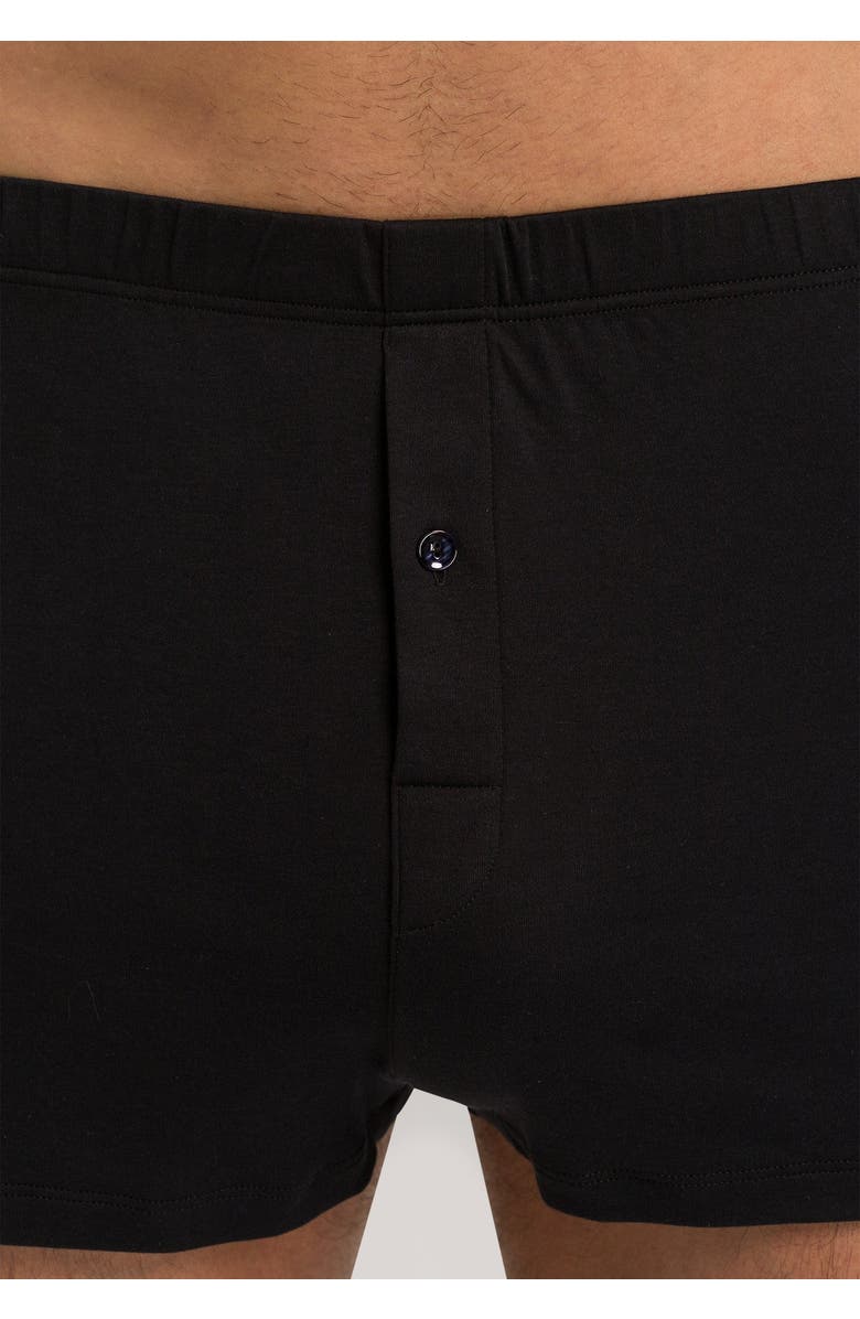 Hanro Sea Island Cotton Boxer, Alternate, color, Black