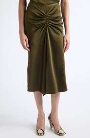 Victoria Beckham Bela Ruched Midi Skirt