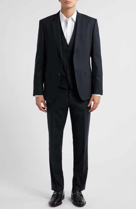BOSS Huge Black Stretch Wool Blend Suit