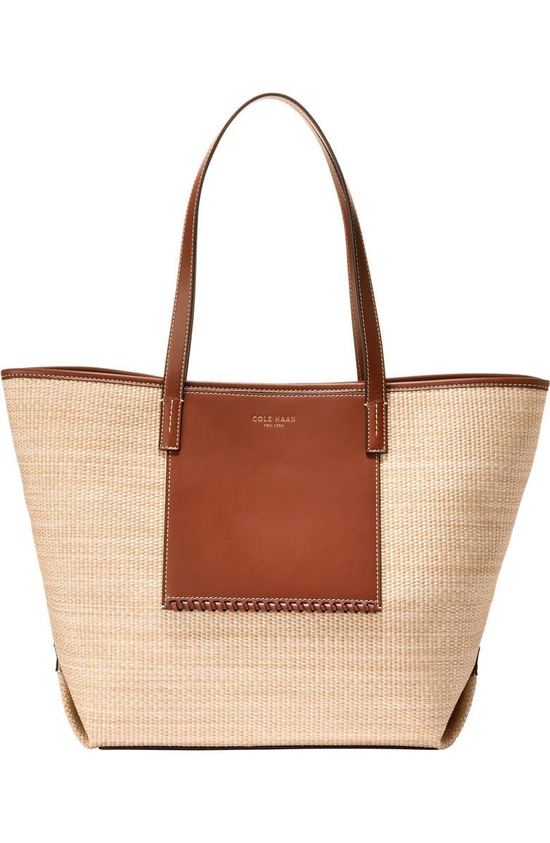 Cole Haan Nantucket Tote Bag, Main, color, Natural Straw/ Tan Trim
