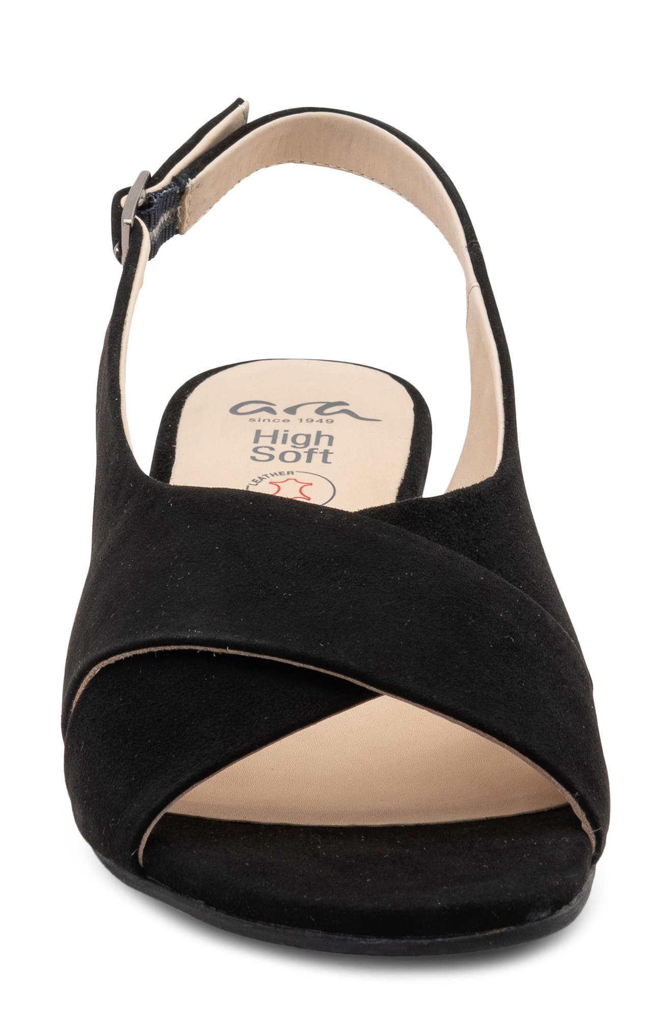 ara Petunia Slingback Sandal, Alternate, color, Black Suede