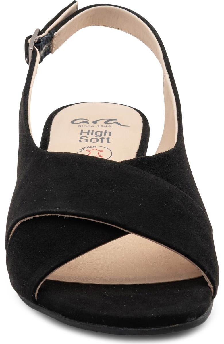 ara Petunia Slingback Sandal, Alternate, color, Black Suede