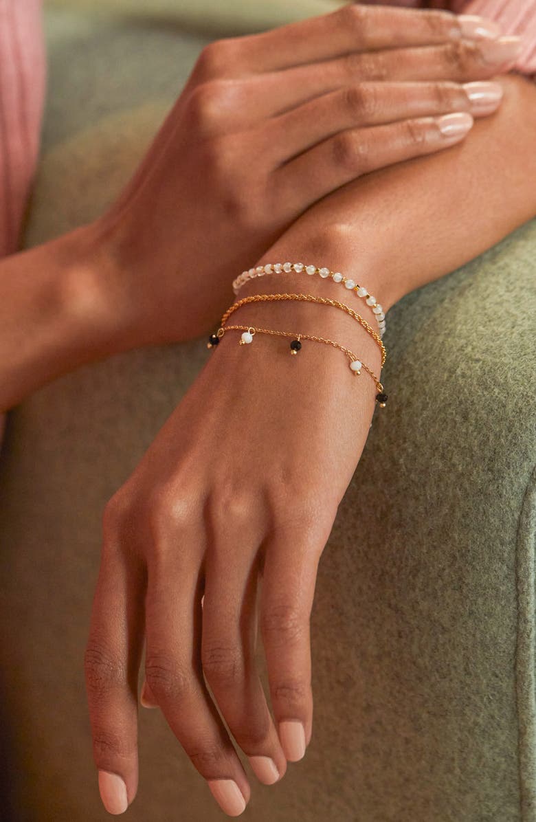 Estella Bartlett Crystal Double Strand Bracelet, Alternate, color, Gold