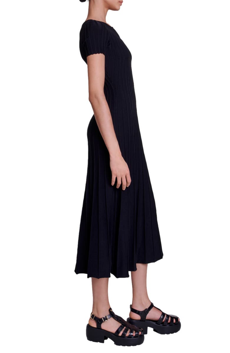 maje Roxou Rib Cutout Knit Dress, Alternate, color,