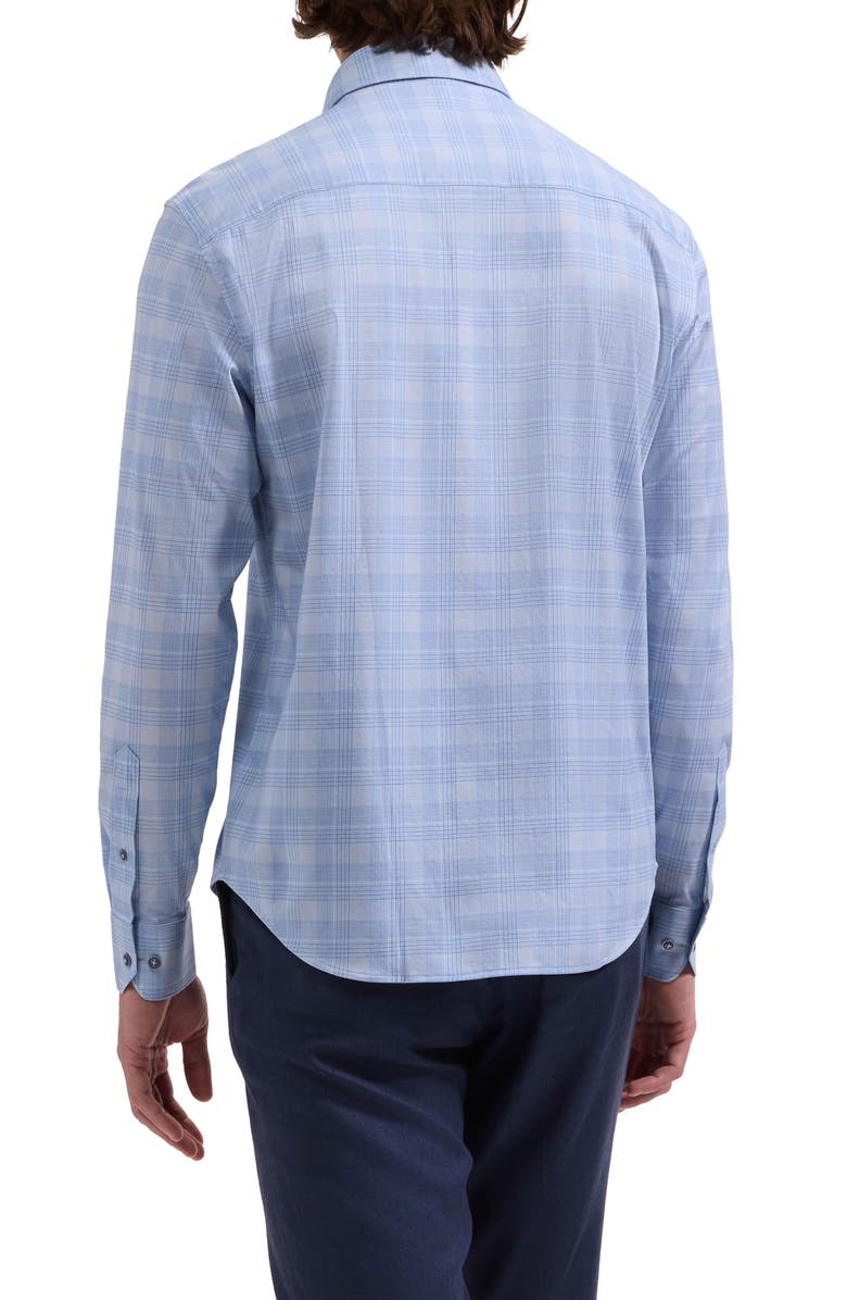 Bugatchi James OoohCotton<sup>®</sup> Plaid Print Button-Up Shirt, Alternate, color, Air Blue