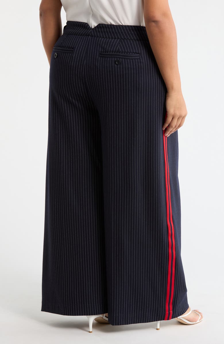 Liverpool Pinstripe Front Pleat Wide Leg Pants, Alternate, color, 