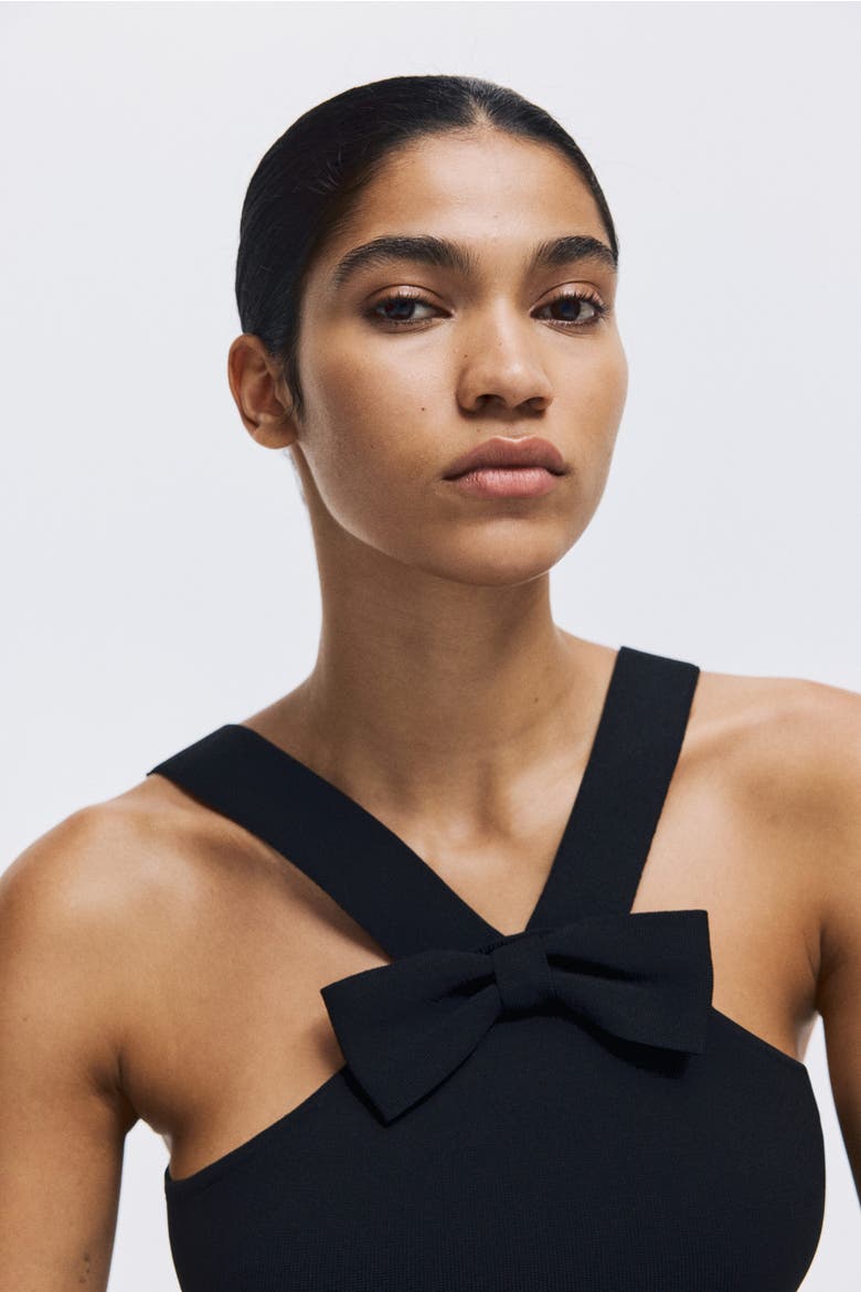 Bow-detail Top, Main, color, Black