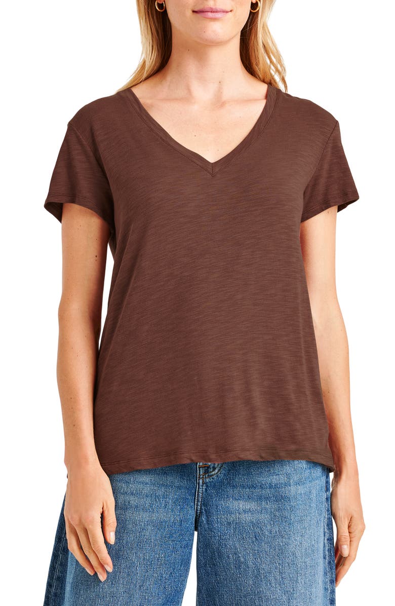 Splendid Kate Slub V-Neck T-Shirt, Main, color, Spice