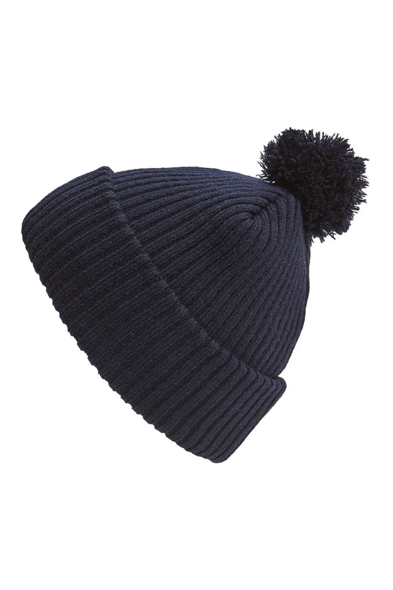 'Alpine' Pom Beanie, Main, color, NAVY