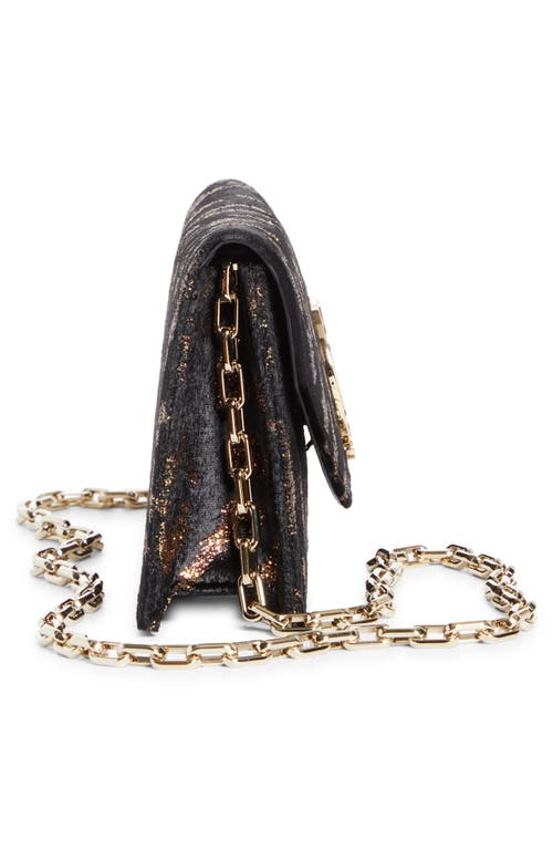 Christian Louboutin Loubi54 Fil Coupé Velvet Clutch In Brown