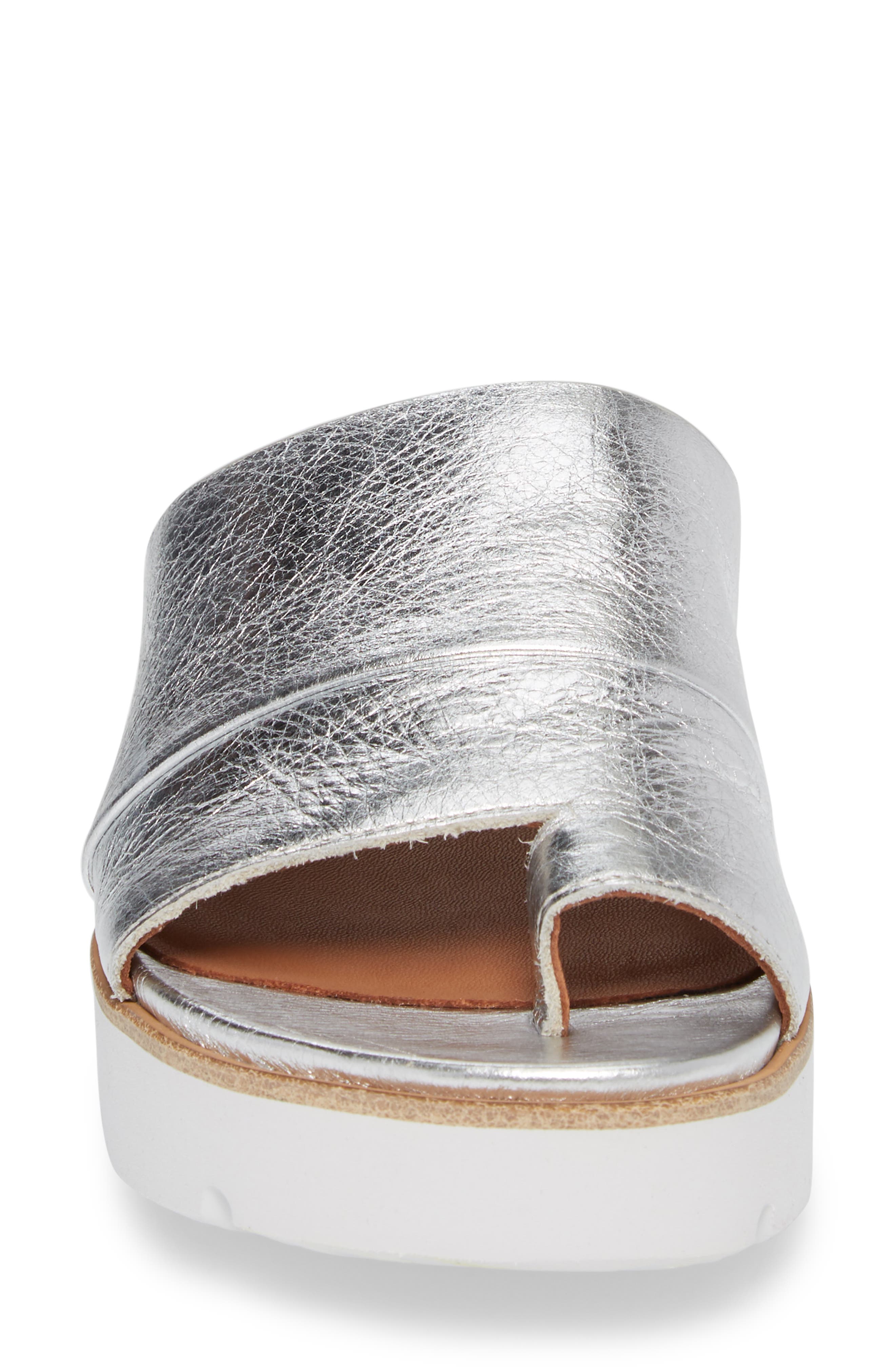 Signature Cole Lavern Slide Sandal, Alternate, color, SILVER LEATHER