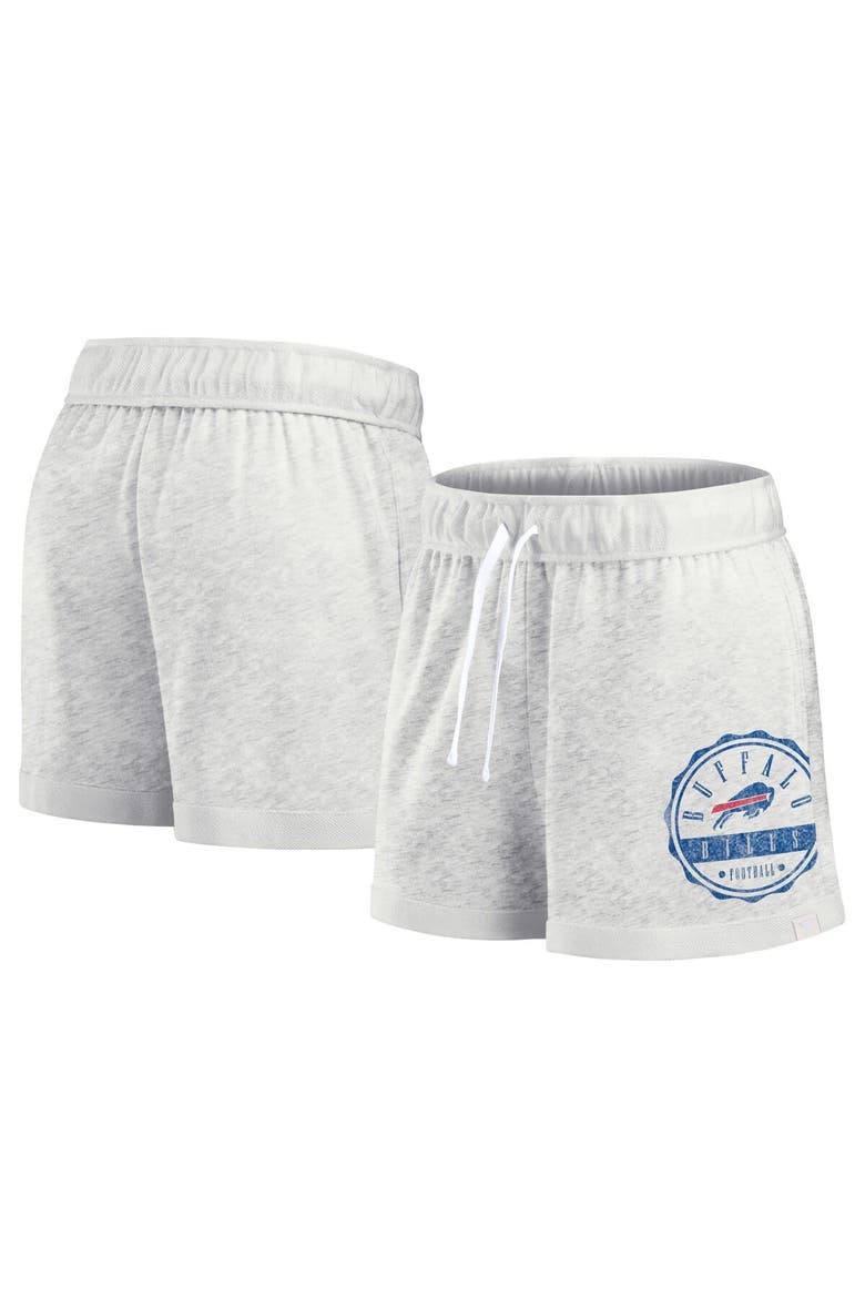 Women's Fanatics Branded Oatmeal Buffalo Bills Vintage Badge Shorts, Alternate, color, Oatmeal