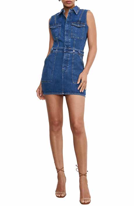 Good American Fit for Success Sleeveless Denim Minidress