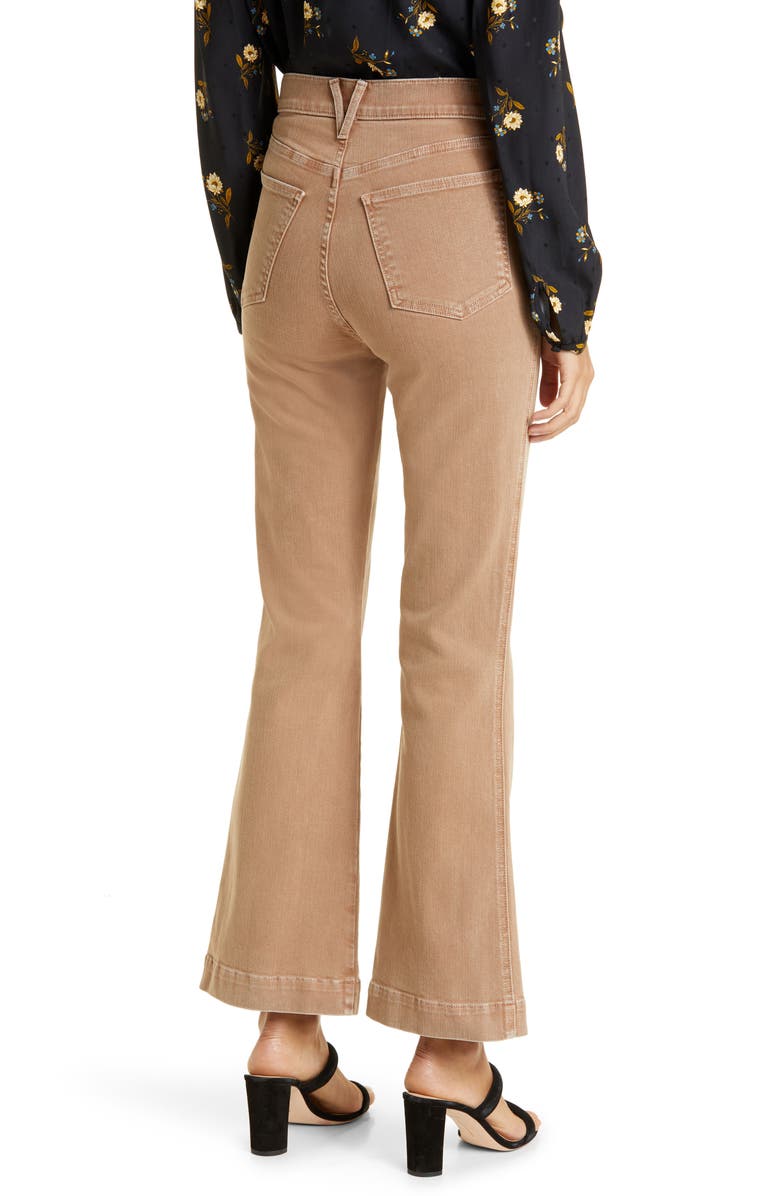 Veronica Beard Carson High Waist Ankle Kick Jeans, Alternate, color, Tan Sierra