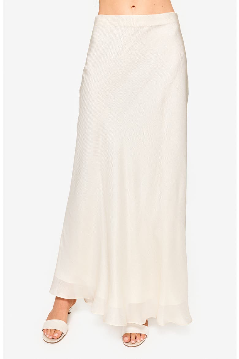 Jayna Metallic Maxi Skirt, Main, color, CREAM