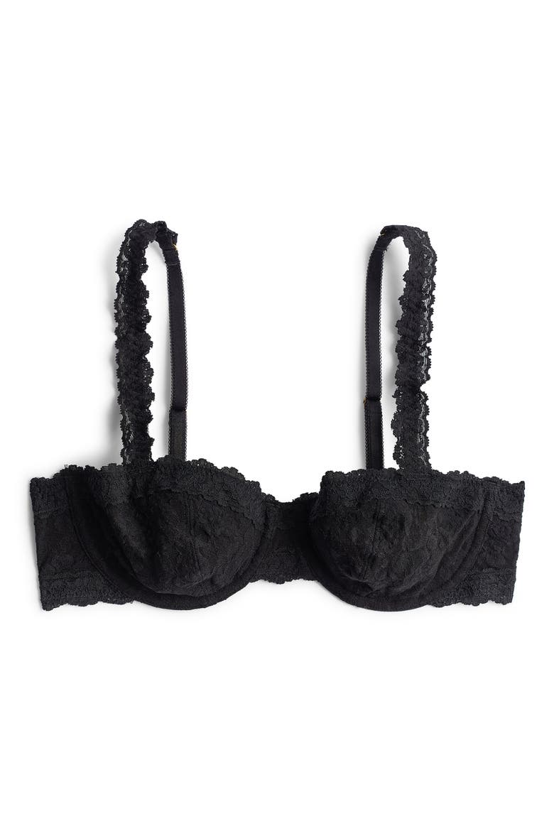 Signature Lace Underwire Balconette Bra, Alternate, color, BLACK