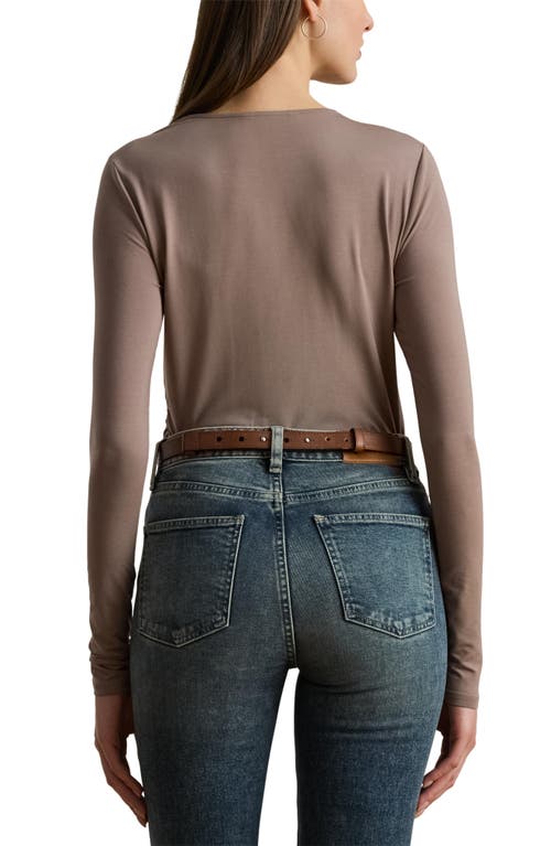 Ralph Lauren Lauren  Asymmetric Neck Top In Brown