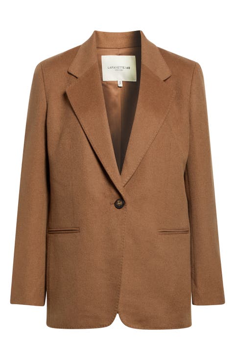 Camel Hair Single Button Jacket