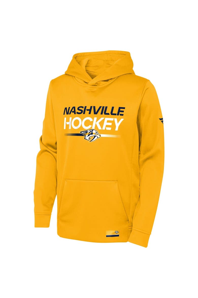 Youth Fanatics Branded Gold Nashville Predators Authentic Pro Pullover Hoodie, Alternate, color, Gold