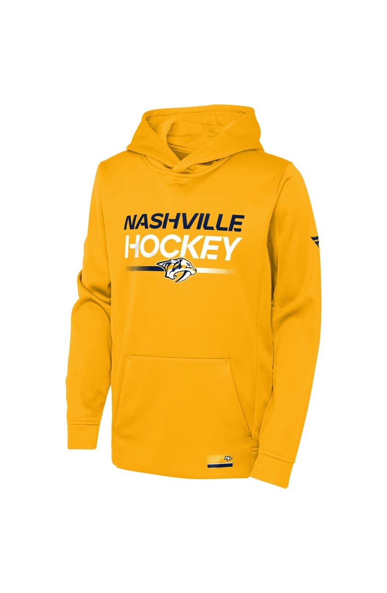 FANATICS Youth Fanatics Branded Gold Nashville Predators Authentic Pro Pullover Hoodie, Alternate, color, 