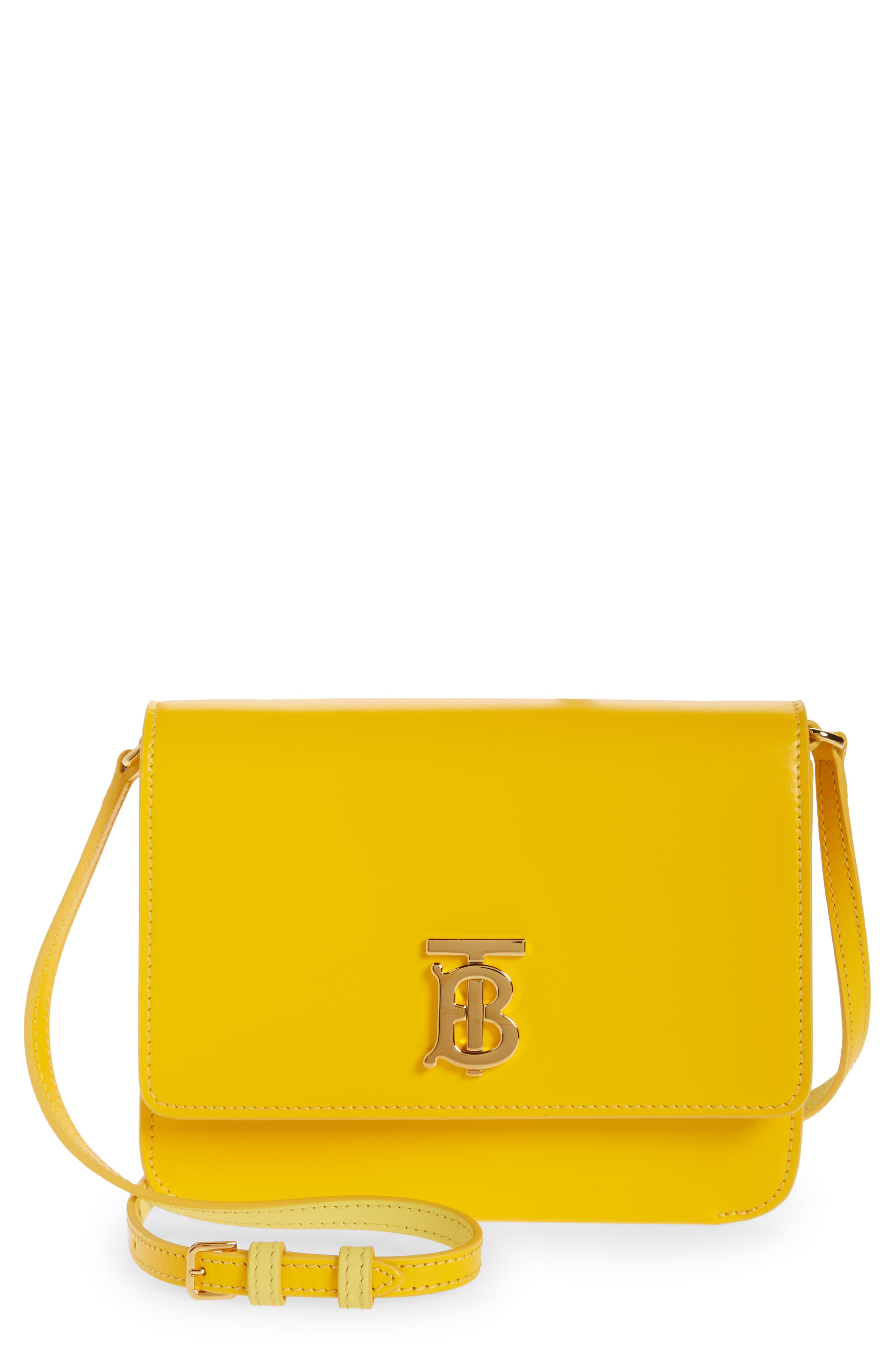 Burberry Mini TB Monogram Leather Crossbody Bag, Main, color, 