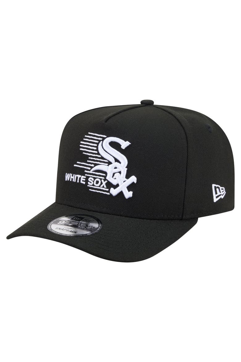 Men's New Era  Black Chicago White Sox Motion A-Frame 9FIFTY Snapback Hat, Main, color, Black