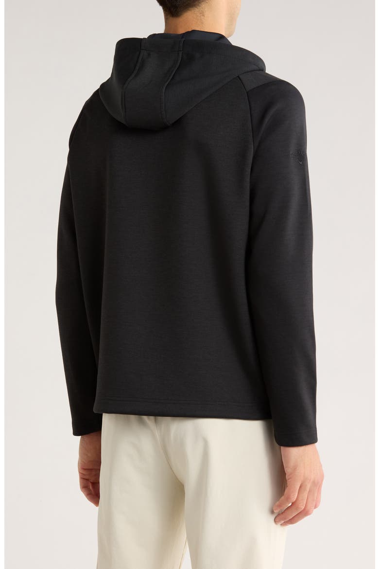Heathered Quarter Zip Hooded Pullover, Alternate, color, CAVIAR