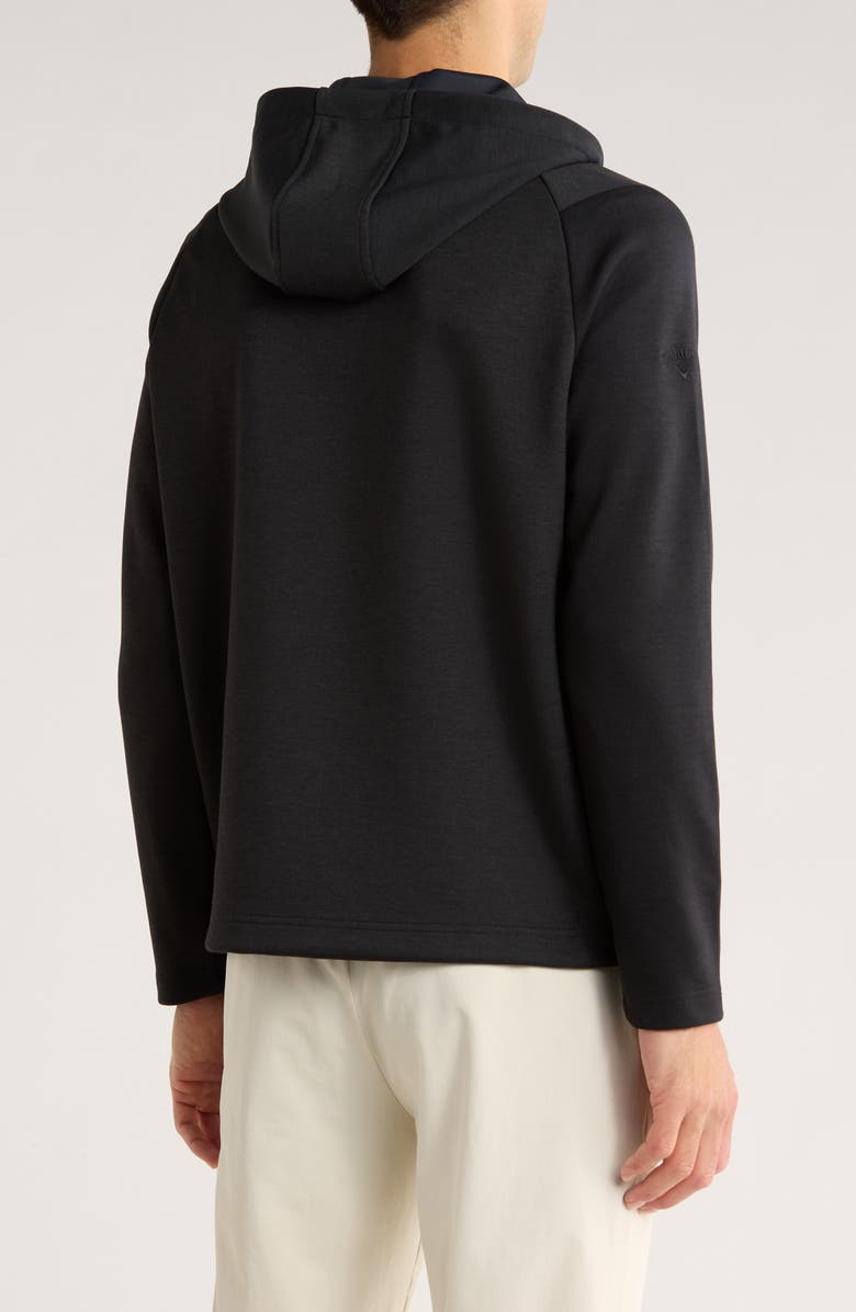 Callaway Heathered Quarter Zip Hooded Pullover, Alternate, color, Caviar