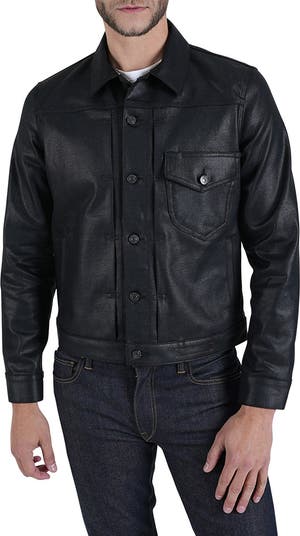 【oan】Coated Damage Black Denim Jacket oan】Coated Damage Black Denim Jacket