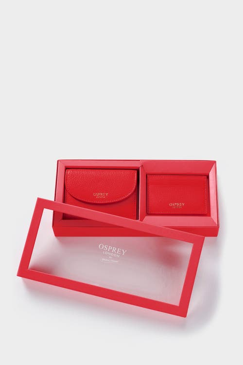 Osprey London The Tilly Leather Purse Gift Set In Red