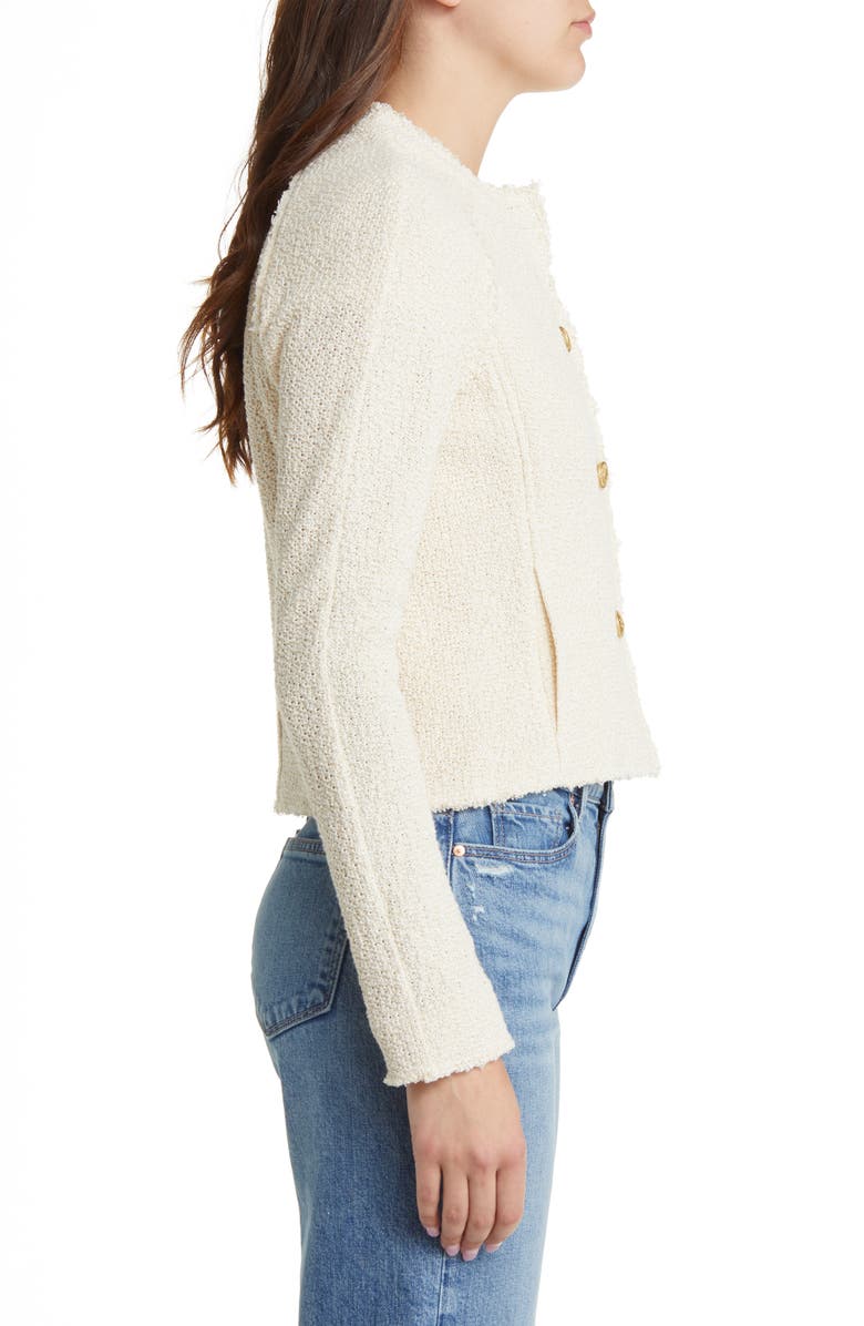 rag & bone Marisa Tweed Jacket, Alternate, color, Ecru