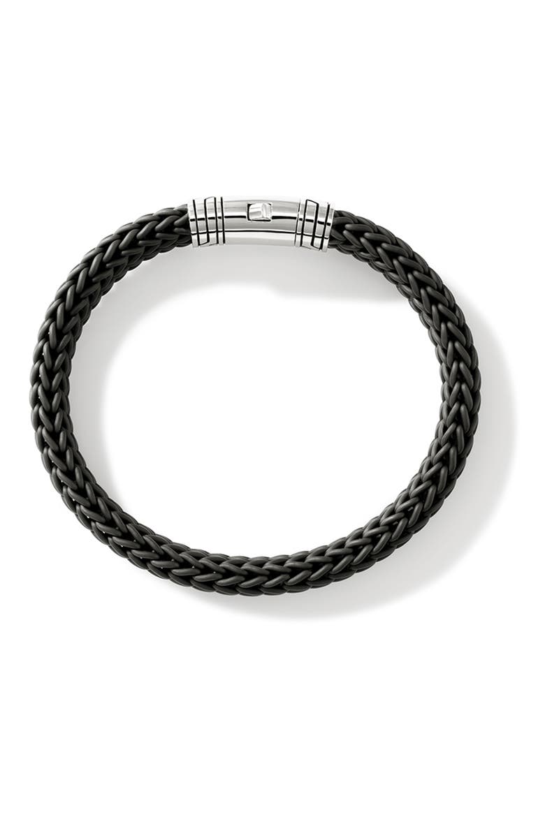 Men's Woven Bracelet, Alternate, color, SILVER