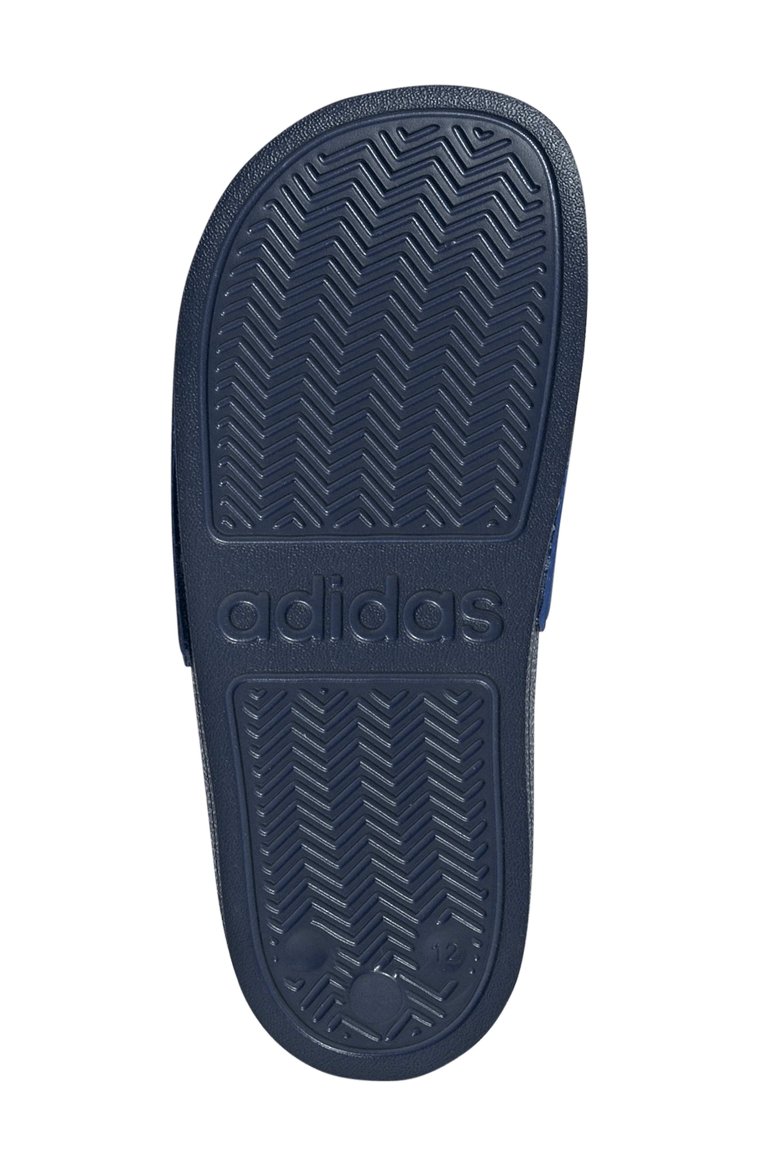 adidas Kids' Adilette Slide Sandal, Alternate, color, Dark Blue/ White/ Royal Blue