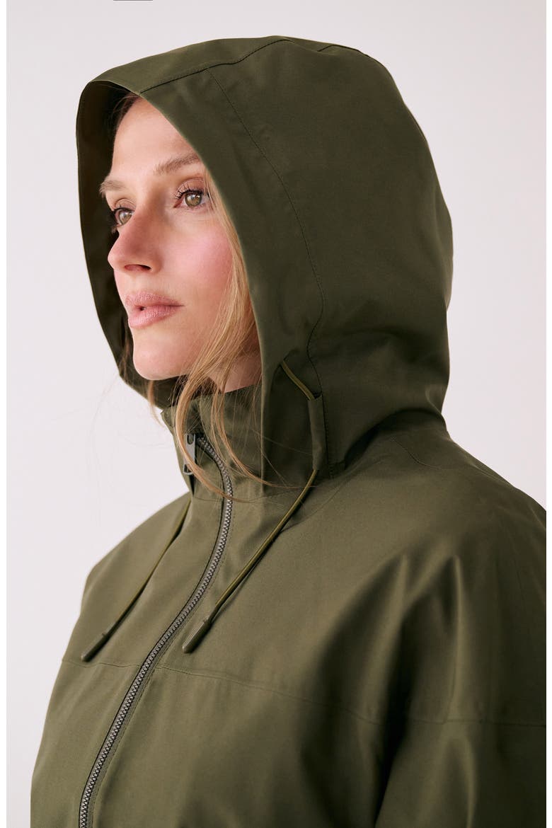 Piper 2.0 Hooded Water Repellent Raincoat, Alternate, color, MOSS