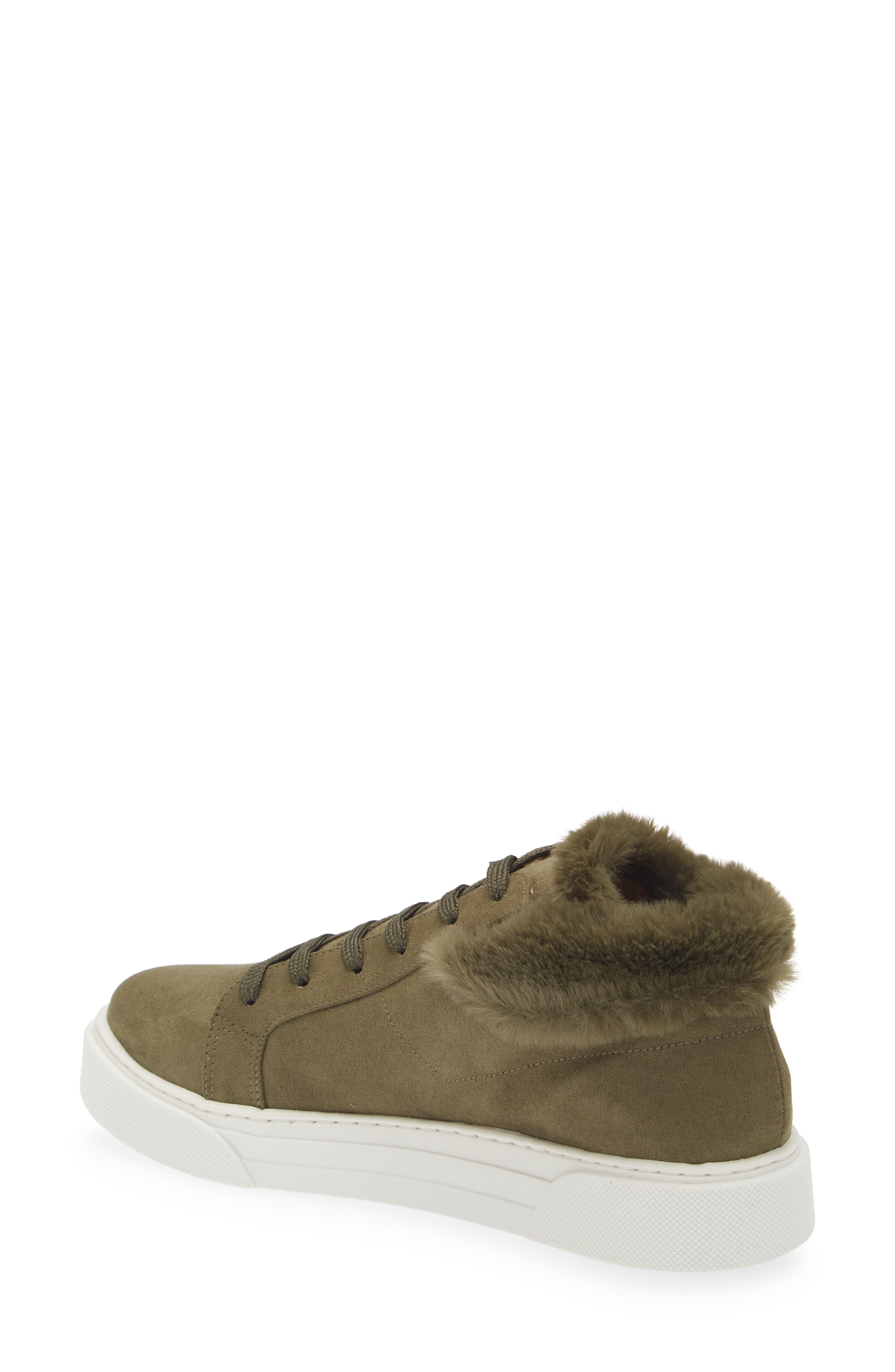 Love Rio Debbie Faux Fur Zip Sneaker, Alternate, color, Hunter Green