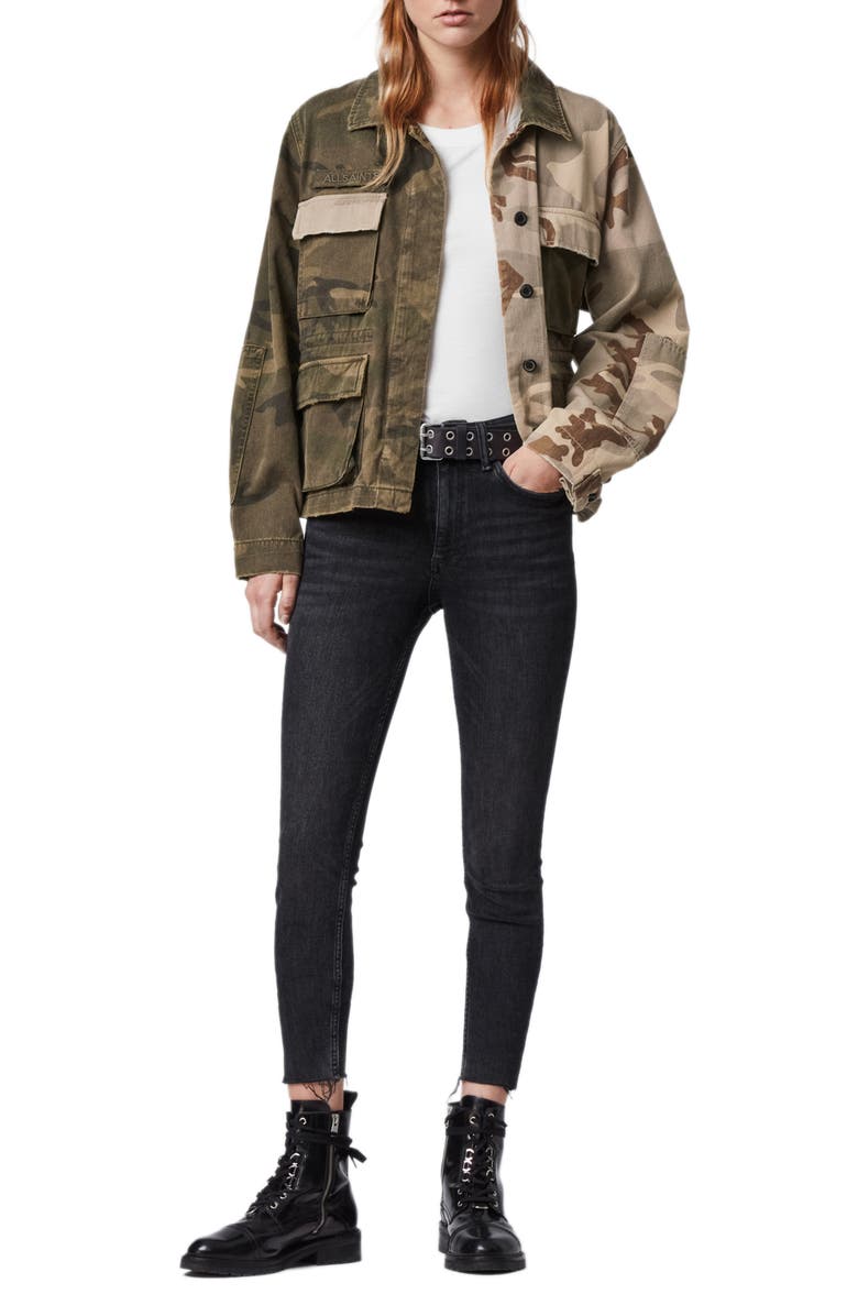 AllSaints Finch Camo Jacket, Alternate, color, 