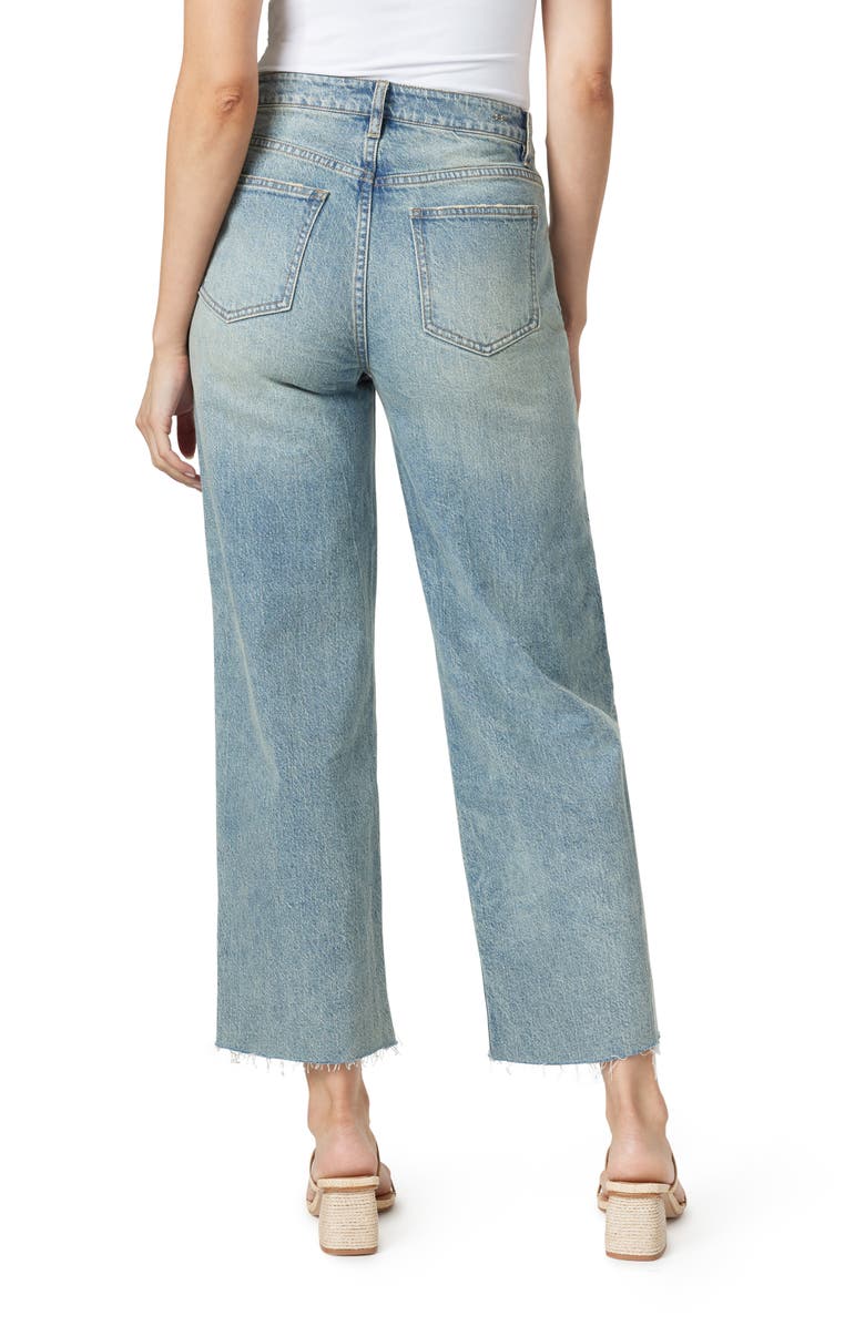 Habitual Front Yoke High Waist Raw Hem Wide Leg Jeans, Alternate, color, 