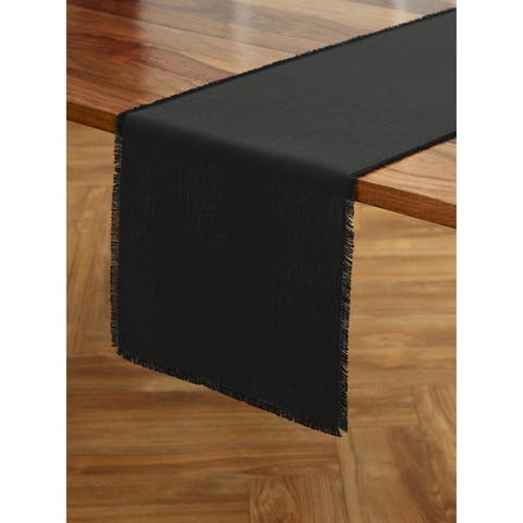 Linen Table Runner for Dining Table, Holiday and Everyday Table Decor - Fringe