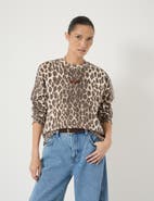 Hush Astra Leopard Print Cotton Sweatshirt