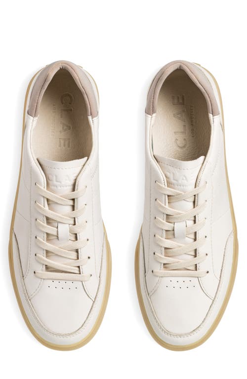 Clae Monroe Vp Low Top Sneaker In Offwhite Leather Cashmere