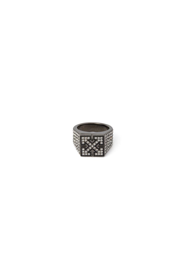 BLING STRASS ARROW RING, Main, color, Black