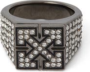OFF WHITE BLING STRASS ARROW RING