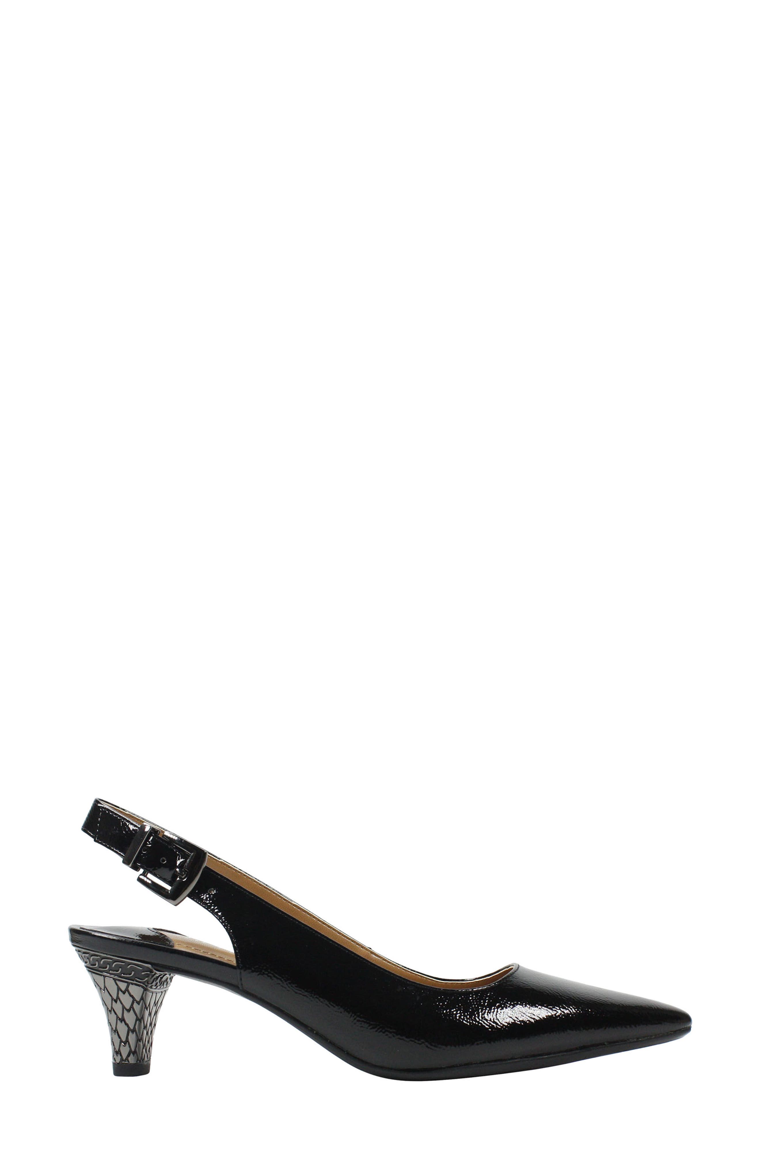 J. Reneé Mayetta Slingback Pump, Alternate, color, Black Faux Leather