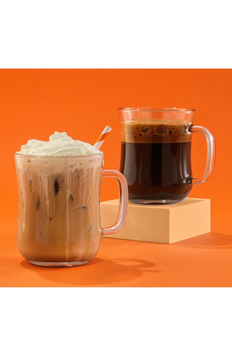 JoyJolt Set of 6 Diner Tea Coffee Mugs, Alternate, color, Clear