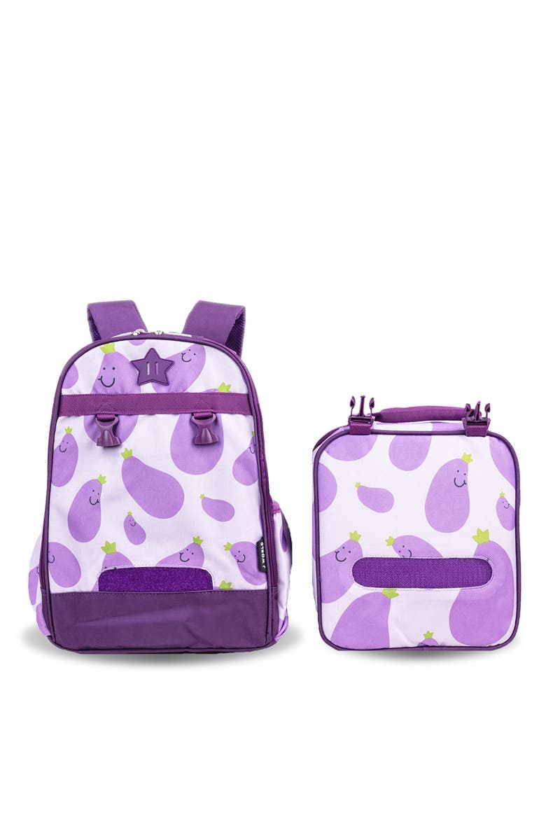 Duet Kids 16" Backpack With Detachable Lunch Box For School, Alternate, color, MR EGGPLANT
