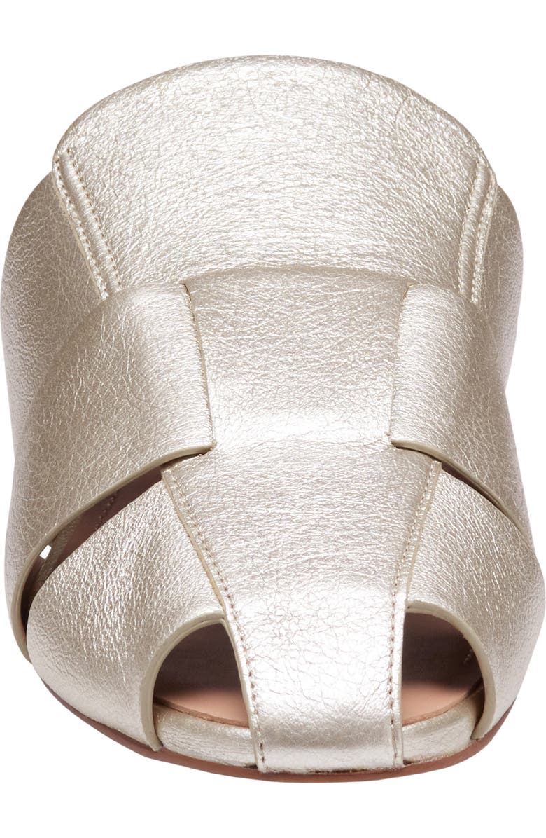 Johnston & Murphy Claire Leather Fisherman Mule Sandal, Alternate, color, Platinum Metallic Sheepskin